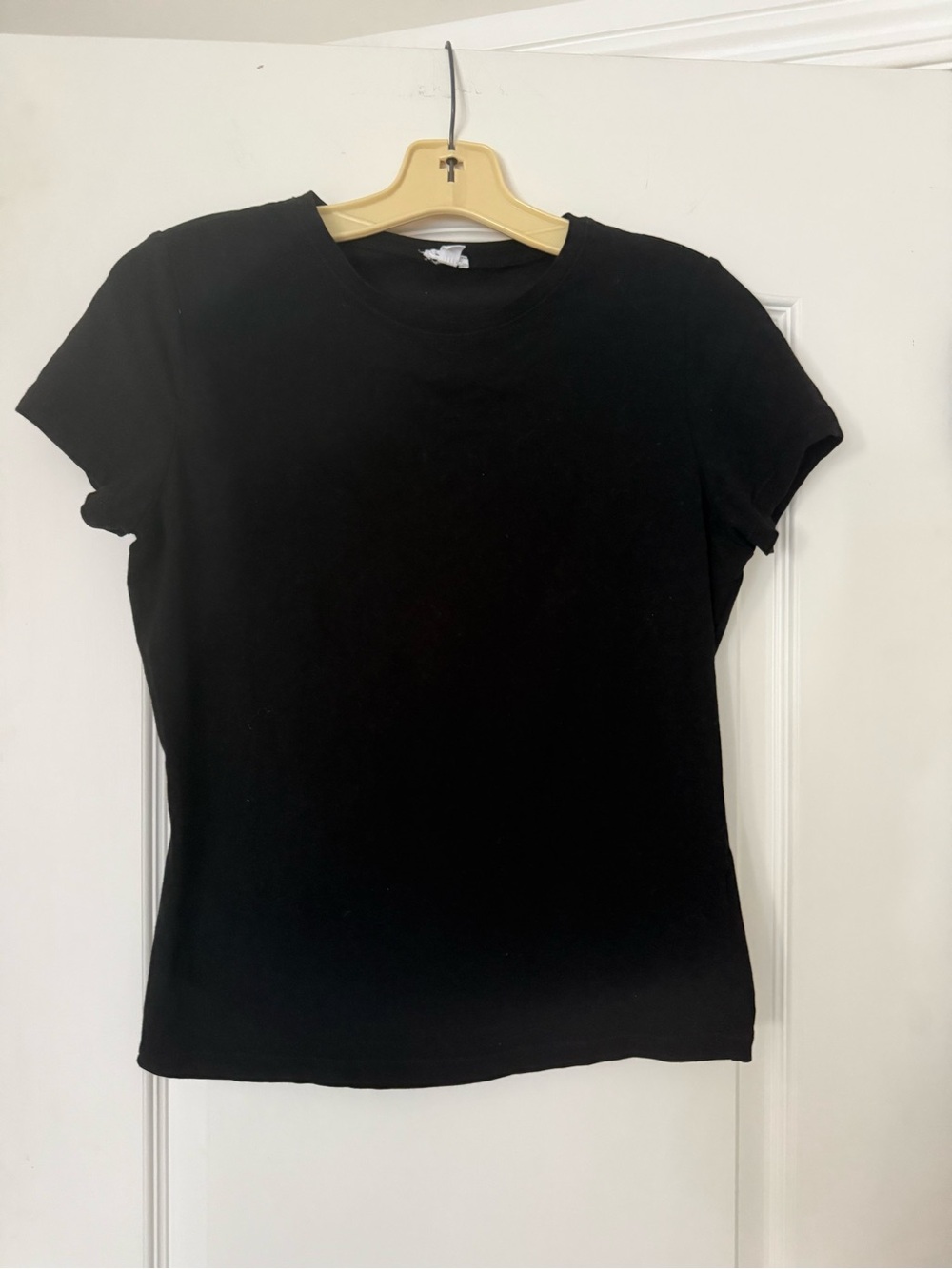 Garage Basic Black Short-Sleeve Crewneck Cotton Tee Large